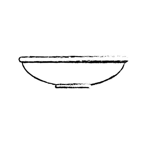 Contour Bowl Prepare Delicious Healthy Organic Food Vector Illustration — Διανυσματικό Αρχείο