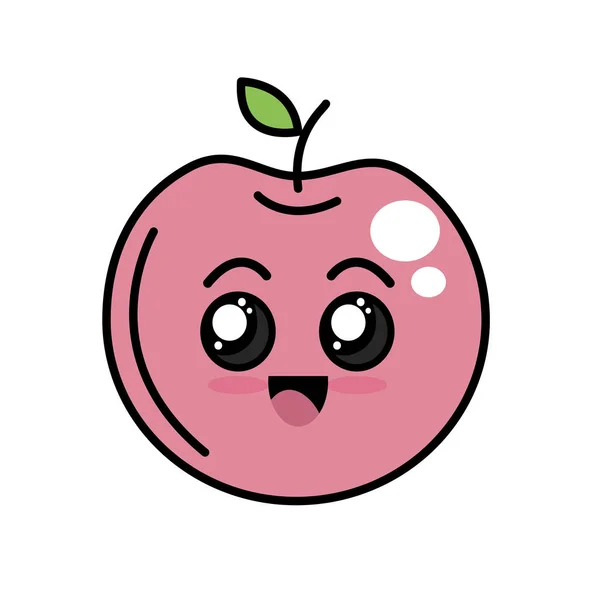 Kawaii ความส ขแอปเป ลผลไม เวกเตอร ภาพ — ภาพเวกเตอร์สต็อก
