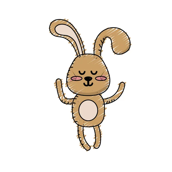 Niedlichen Kaninchen Jungen Wilden Tier Charakter Vektor Illustration — Stockvektor