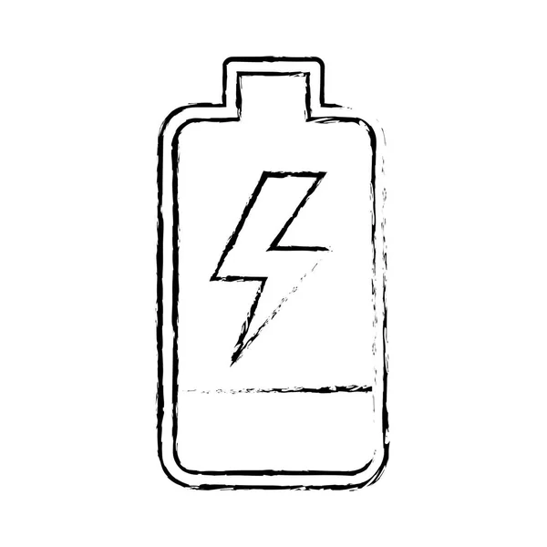 Line Battery Power Electric Digital Charge Vector Illustration — 스톡 벡터