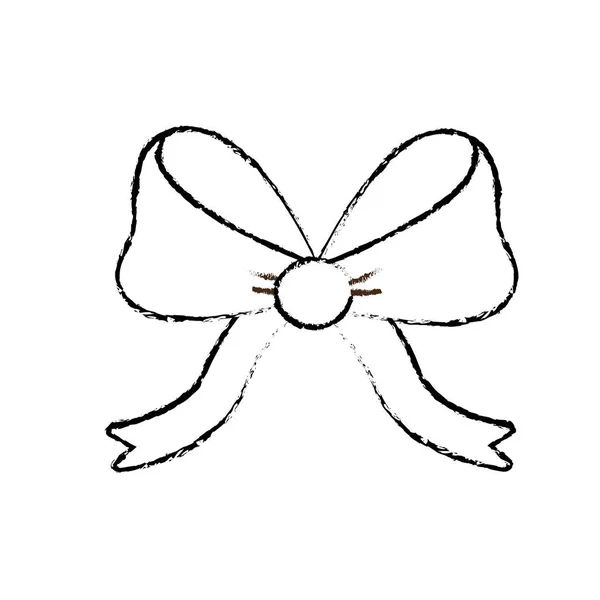 装飾のギフト ベクトル図にライン リボン弓 — ストックベクタ