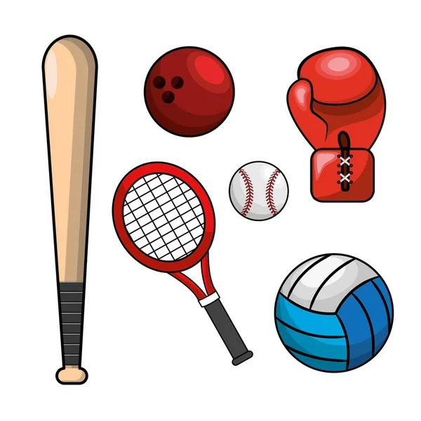 色たくさんスポーツ ゲーム アイコン ベクター Illustraction — ストックベクタ