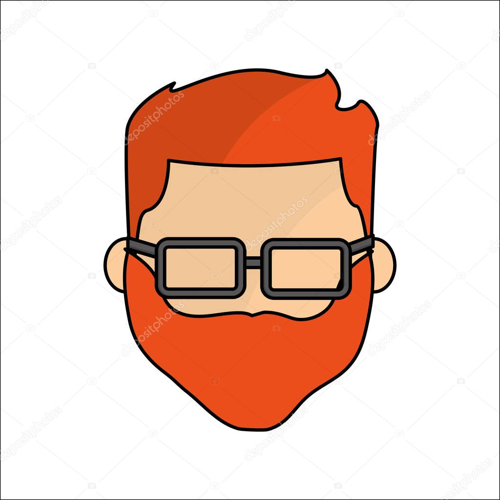 people, avatar face men with glasses icon, vector illustration design image
