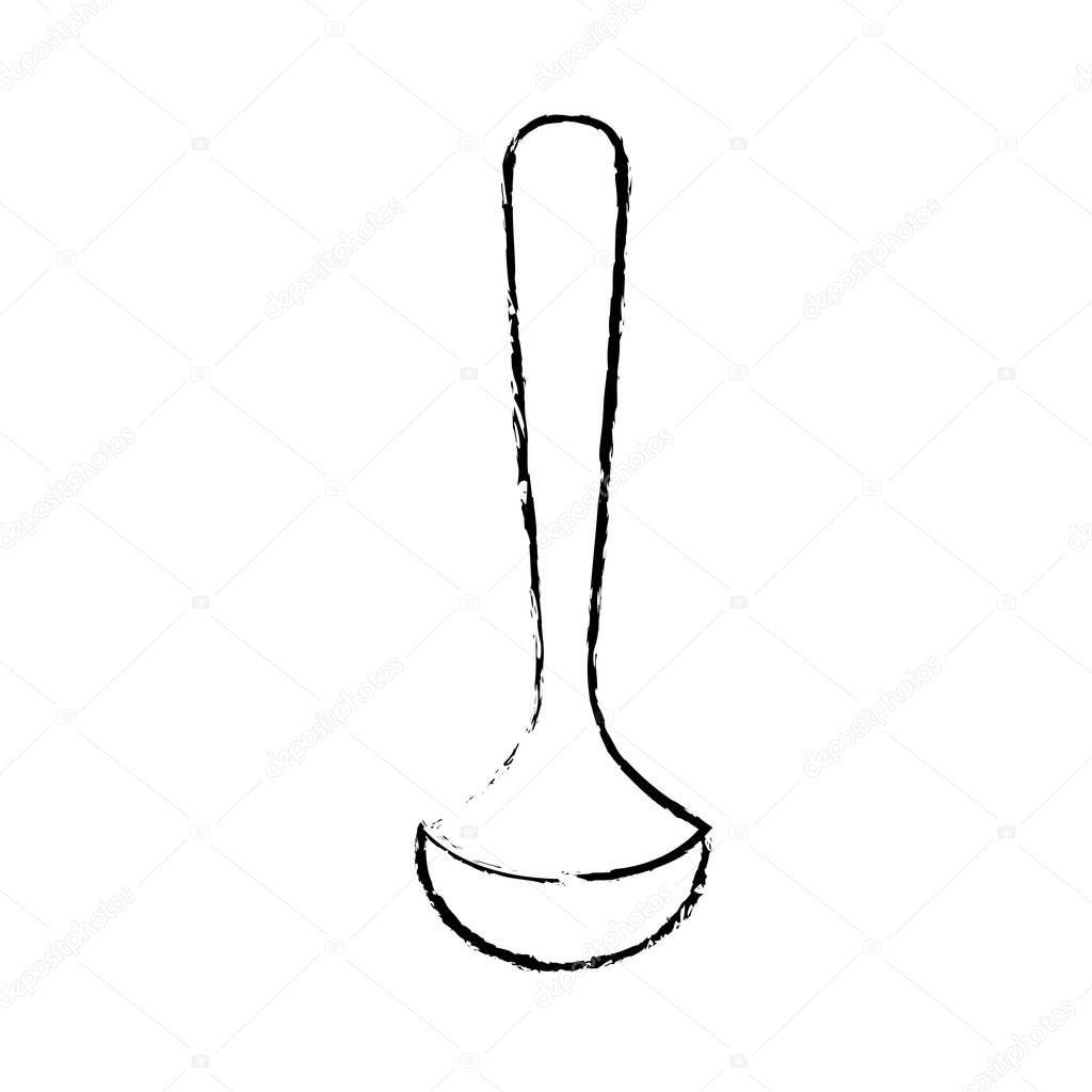 figure ladle kitchen utensil object to cuisine vector illustration