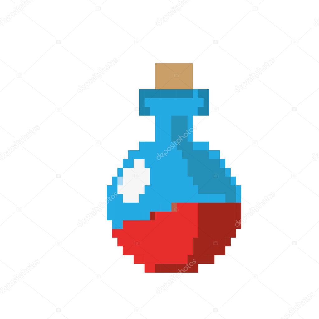 erlenmeyer flak with chemical potion experiment vector illustration