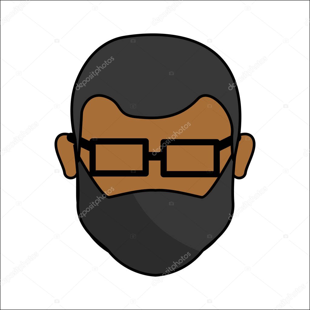 people, avatar face men with glasses icon, vector illustration design