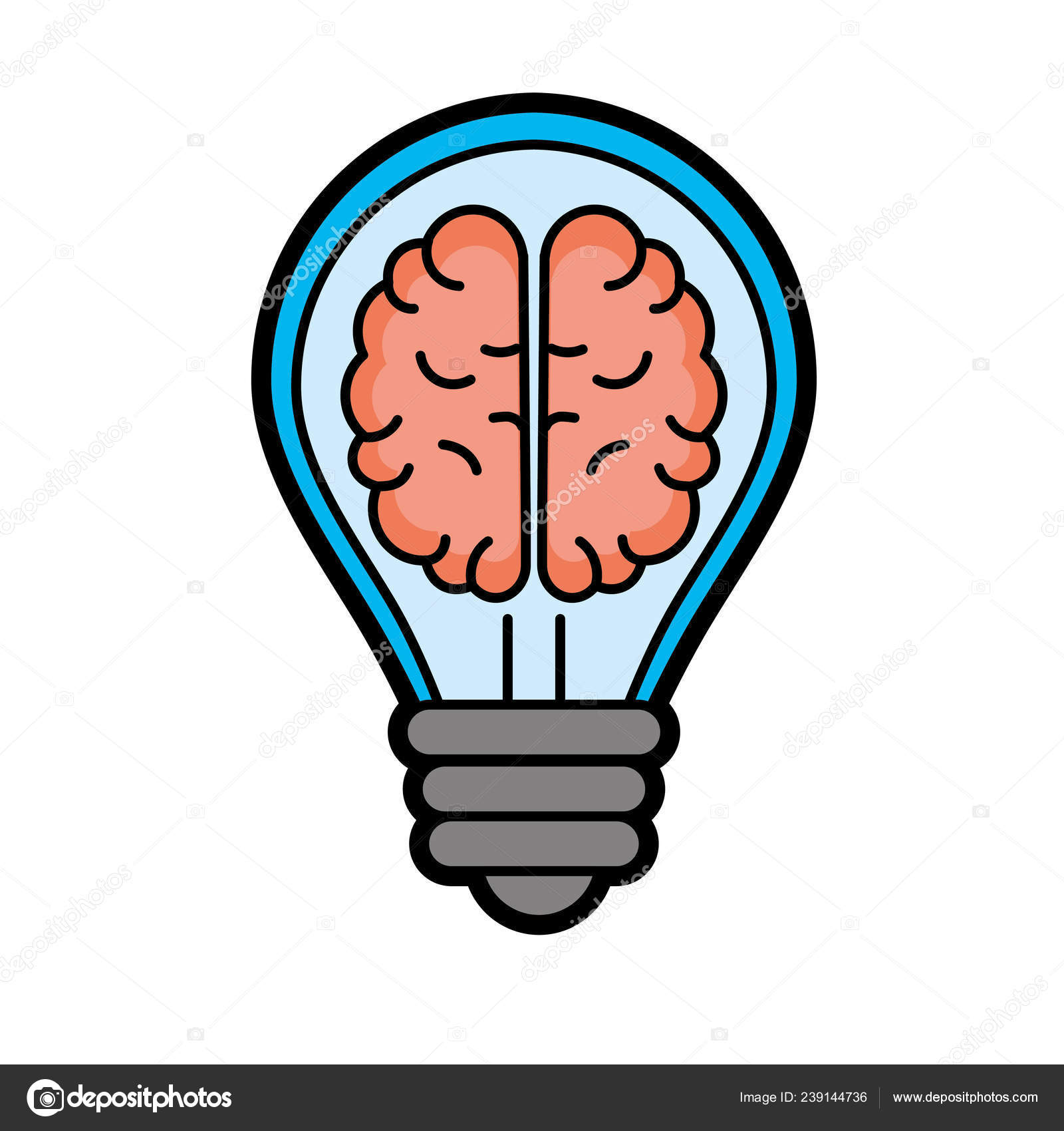 Creative Bulb Brain White Background Vector Illustration Stock Vector by  ©stockgiu 239144736