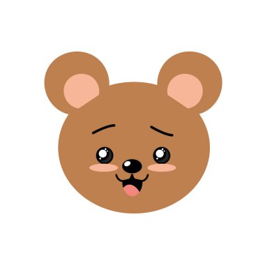 sevimli vahşi hayvan yüz ifade vektör çizim ile