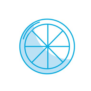 silhouette tasty lemon slice organic fruit vector illustration