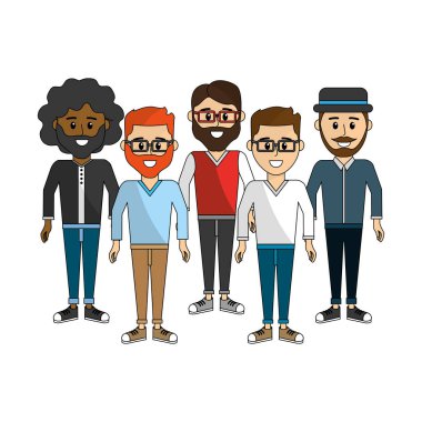 arkadaşlar, erkekler mutlu birlikte simgesi, illüstrasyon tasarım vektör