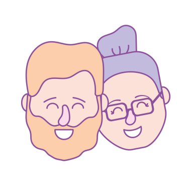 Avatar çift kafa saç modeli tasarımı ile illüstrasyon vektör