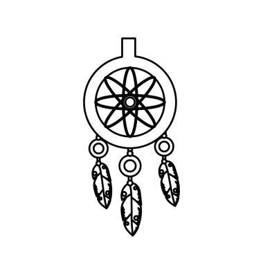 satır tatlı rüya yakalayıcı tüyler tasarım vektör çizim ile