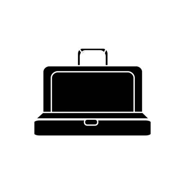 siluet zarif bavul açık, vektör çizim tasarım