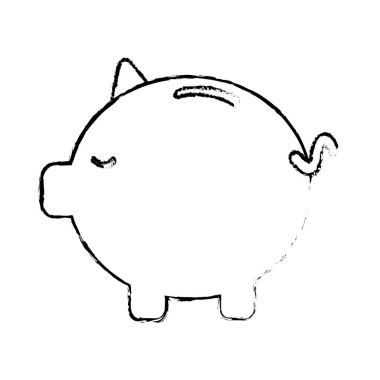 şekil içinde belgili tanımlık ev, vektör çizim domuz içinde para tasarrufu