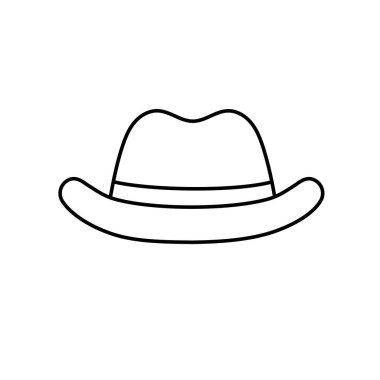 line elegant hat to use in the head vector illustration