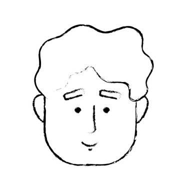 Şekil adam yüz saç modeli tasarım vektör çizim ile