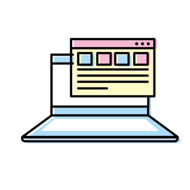 iş sanal belge bilgi vektör çizim ile dizüstü bilgisayar