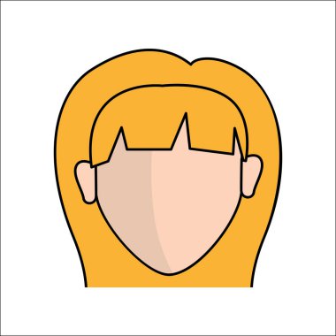 insanlar, avatar yüz kadın simgesi, illüstrasyon tasarım vektör