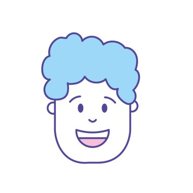 adam baş saç modeli tasarımı ile illüstrasyon vektör