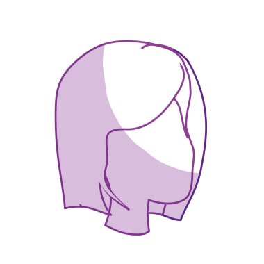 siluet güzellik kadın yüz saç modeli, vektör çizim ile