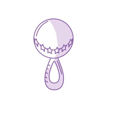 siluet bebek çıngırağı oyun eğlence vektör çizim için