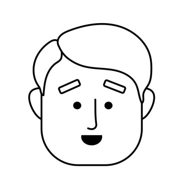 çizgi adam yüz saç modeli tasarım vektör çizim ile