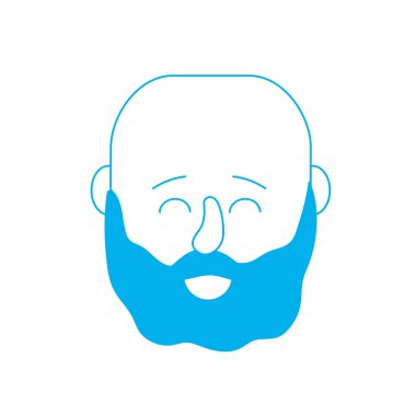 siluet avatar adam kafa saç modeli tasarımı ile illüstrasyon vektör