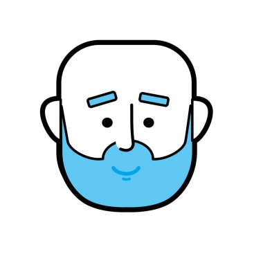 Adam yüz saç modeli tasarım vektör çizim ile