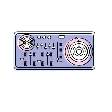 dinlemek ve müzik vektör çizim oynamak pikap