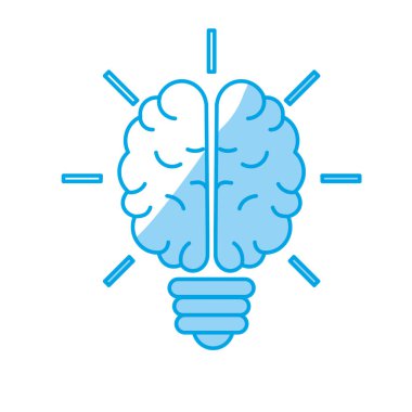 siluet beyin ampul crative fikirler çözümleri vektör çizim için