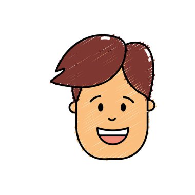 adam baş saç modeli tasarımı ile illüstrasyon vektör