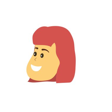 Avatar kadın yüz saç modeli tasarım vektör illusration ile