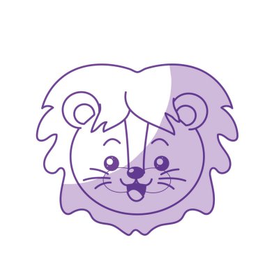 siluet sevimli vahşi hayvan yüz ifade vektör çizim ile