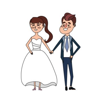 mutlu çift birlikte ve romantik kutlama vektör illüstrasyon