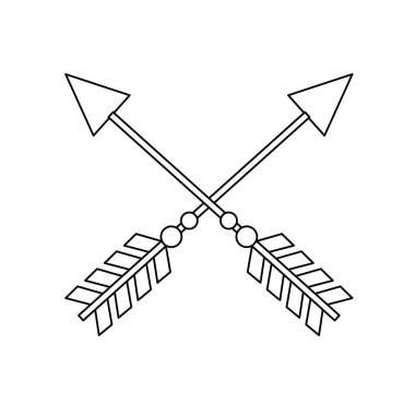 Line rustik ok ile süs tasarlamak vektör