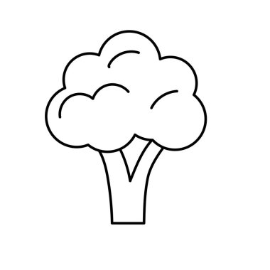 satır lezzetli ve sağlık brokoli sebze vektör çizim