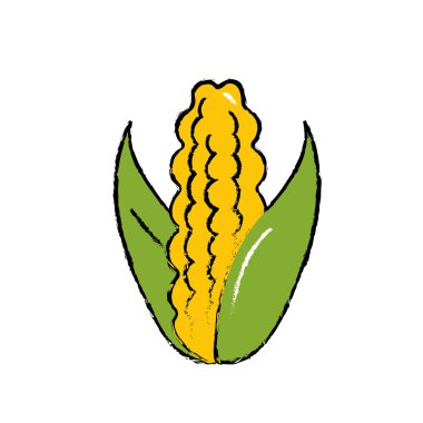 lezzetli ve sağlıklı cob mısır yemek vektör çizim