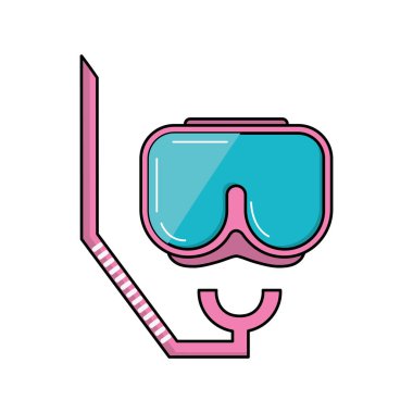 Sualtı macera vektör çizim için dalış maske