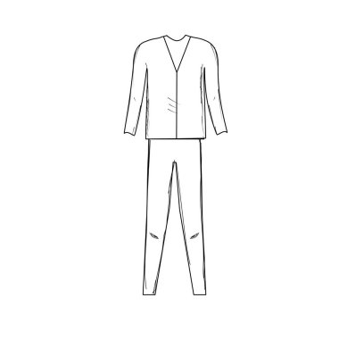 satır şirin adam şık giyim tasarım, vektör çizim