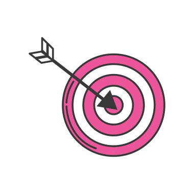 vektör çizim oynamak için hedef tahtası ile ok