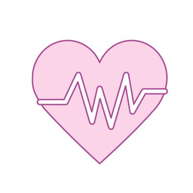 kalp atışı elemanı kardiyak ritim vektör illüstrasyon bilmek