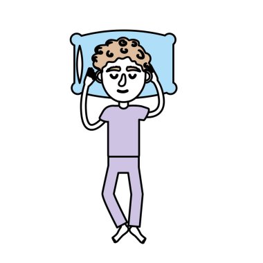 Erkek saç modeli ile uyku vektör çizim tasarım