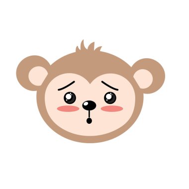 sevimli vahşi hayvan yüz ifade vektör çizim ile