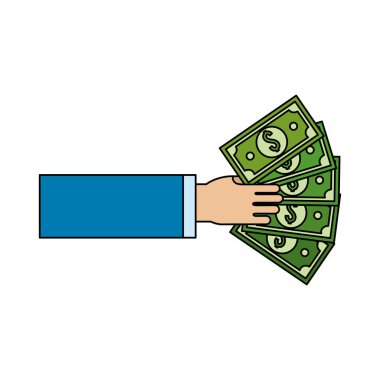 yeşil bill parayla, vektör çizim tasarım el