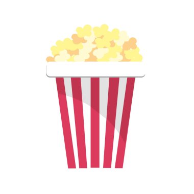 sinema, vektör çizim yemek için lezzetli ve tuzlu popcorn