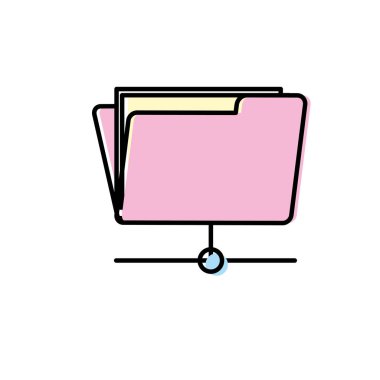 sunucu vektör çizim klasör dosya veri merkezi