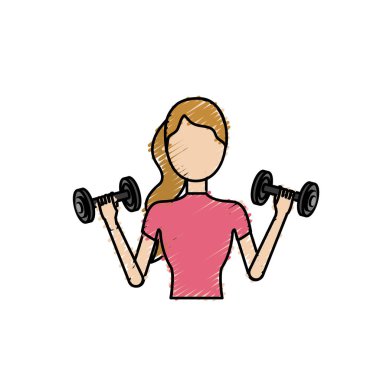 Dambılı kadın vektör çizimi yapacak.