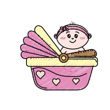 security seatwith baby child inside vector illustration