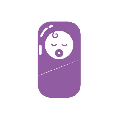 siluet tatlı bebek emziği ve yumuşak battaniye vektör çizim ile