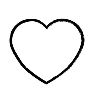 kontur güzel romantik kalp simgesi, vektör çizim